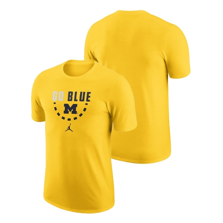 Michigan Wolverines Men's NCAA Maize Team Jordan Brand College Basketball T-Shirt SKL2049EW